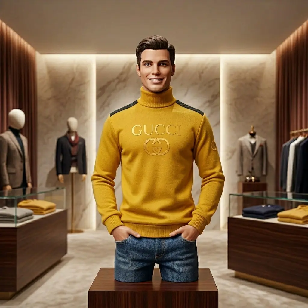 Men's Smart High Neck Exclusive GUCCI T-Shirt - Image 2
