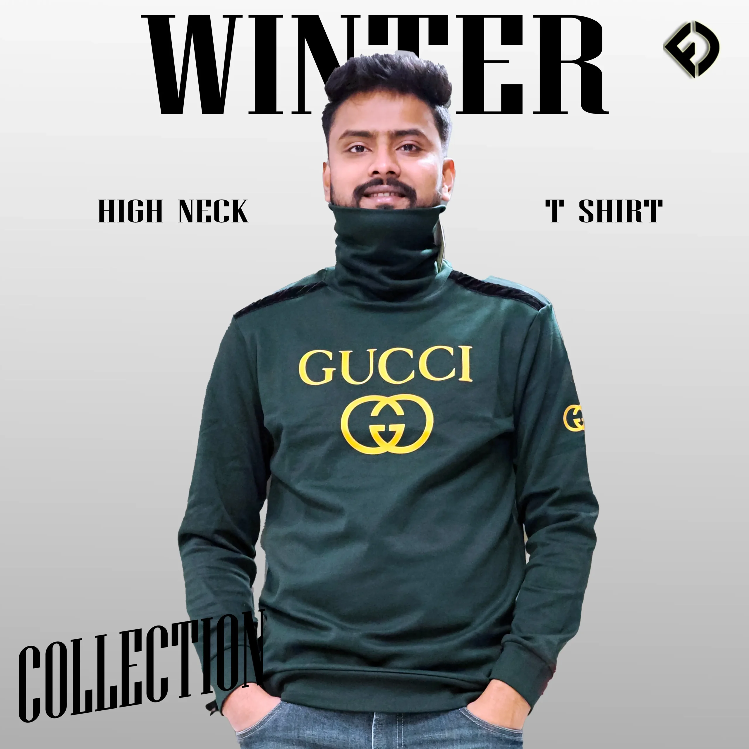 Men's Smart High Neck Exclusive GUCCI T-Shirt - Image 2