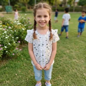 Girls Tops Frilly Short Sleeve Dress