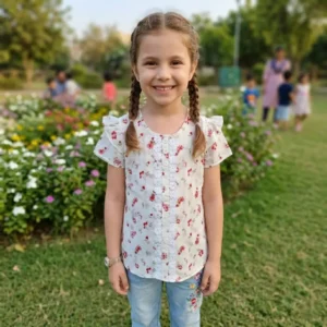 Girls Tops Frilly Short Sleeve Dress