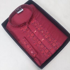Alternative view of Men’s Soft Silk Slime Fit Panjabi
