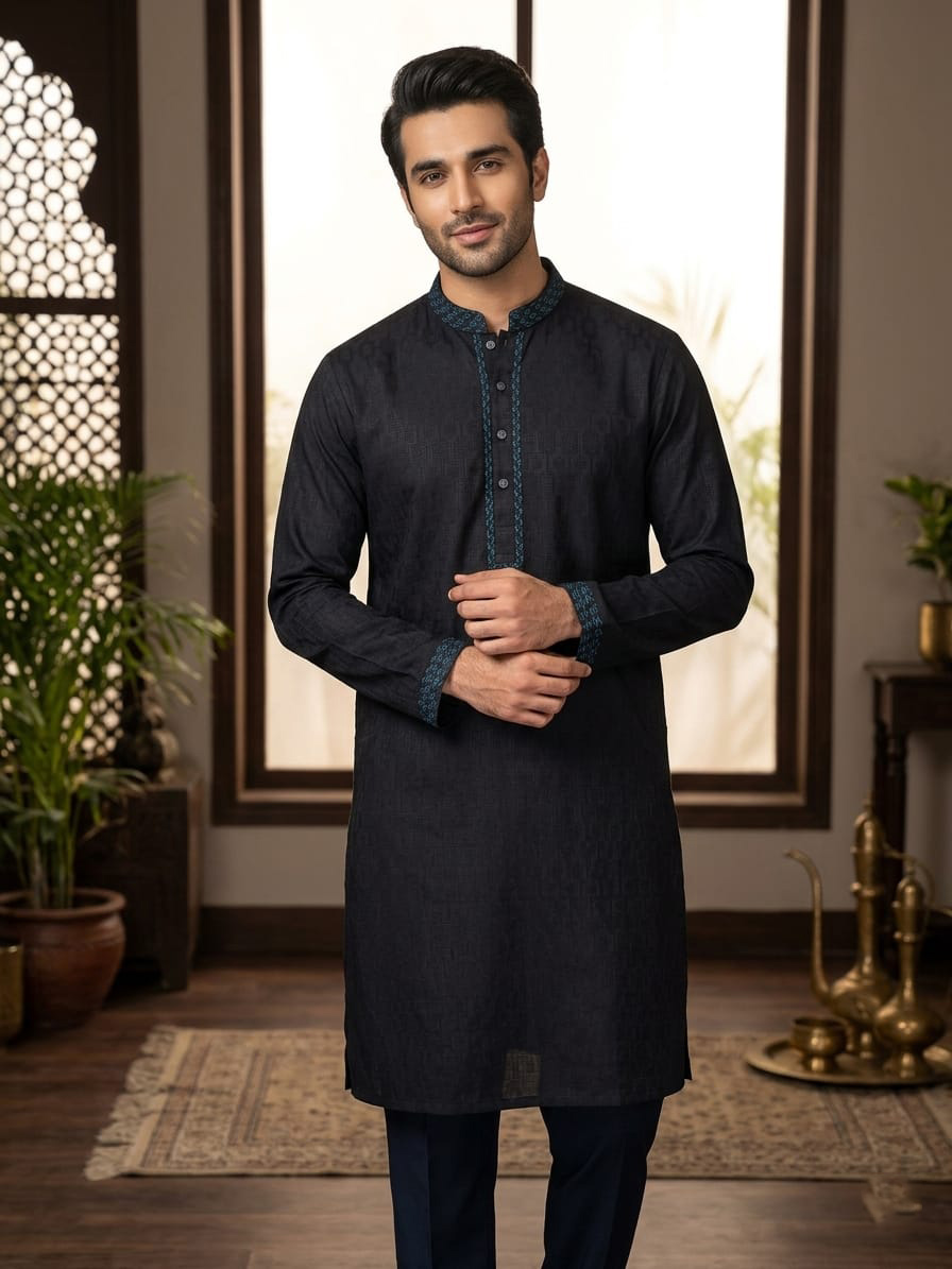 Men’s Slime Fit Pure Cotton Panjabi