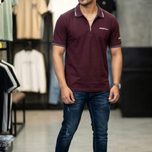 Men's Export Quality Polo T-Shirt With Zipper