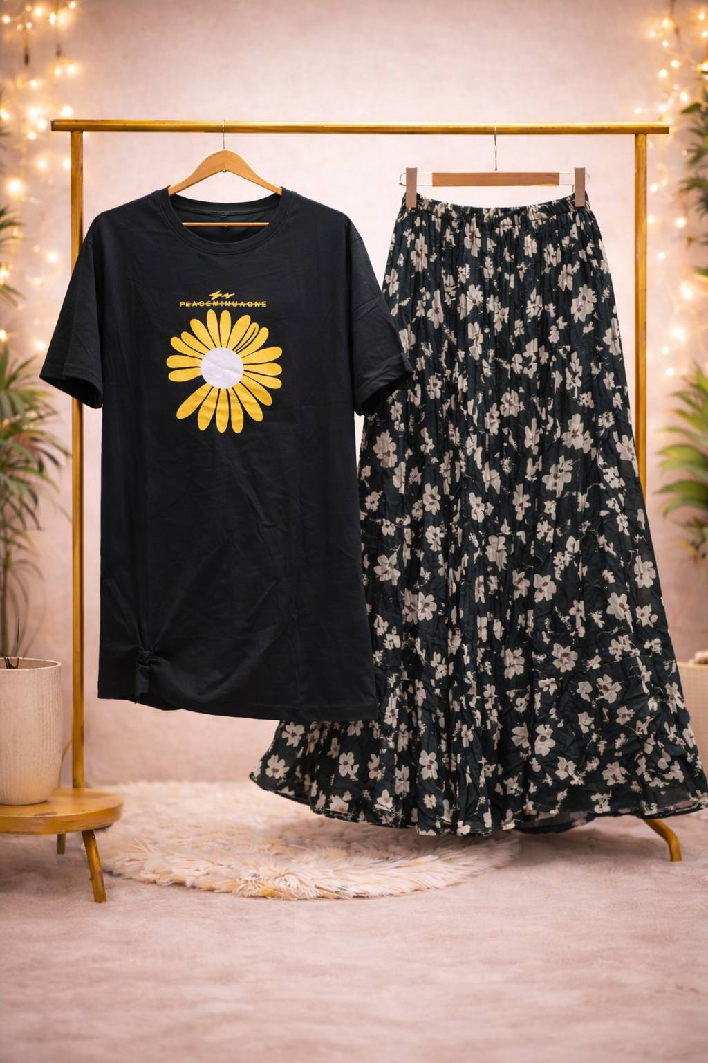 Ladies T-Shirt and Skirt Set - Image 2